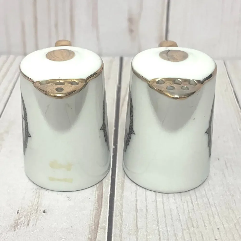 Vintage Disneyland Coffee Teapot Shaped Lady & Constable Salt & Pepper Shaker